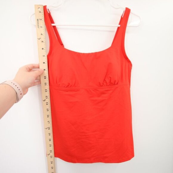 Lands' End Red Orange Scoop Neck Swim Tankini Top Size 10 NWOT Underwire - Picture 4 of 8